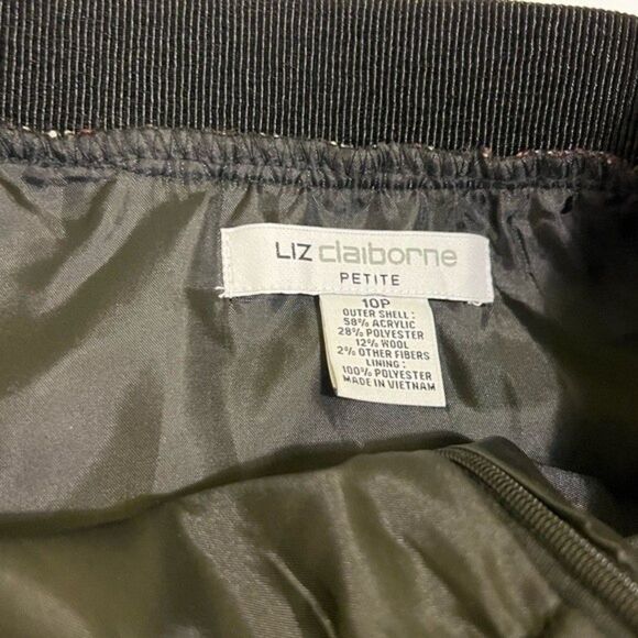 ABM Liz Claiborne Sz 10 Pencil skirt black white lined petite 10p Zipper - Picture 5 of 8